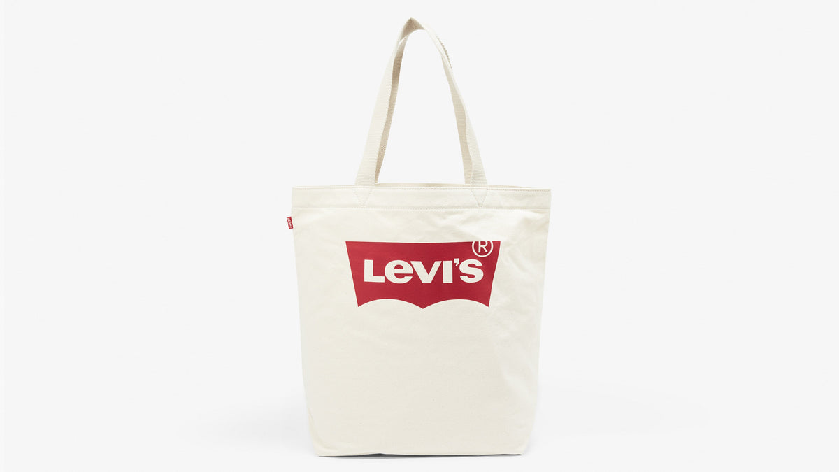 White Levi’s tote bag with red batwing logo