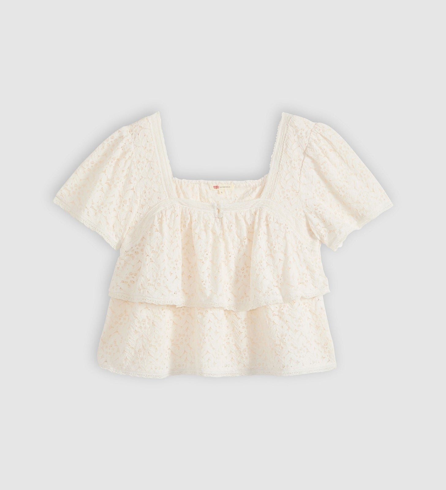 Main 5 - Levi's® Women's Dom Short-Sleeve Lace Blouse - 007XH0005