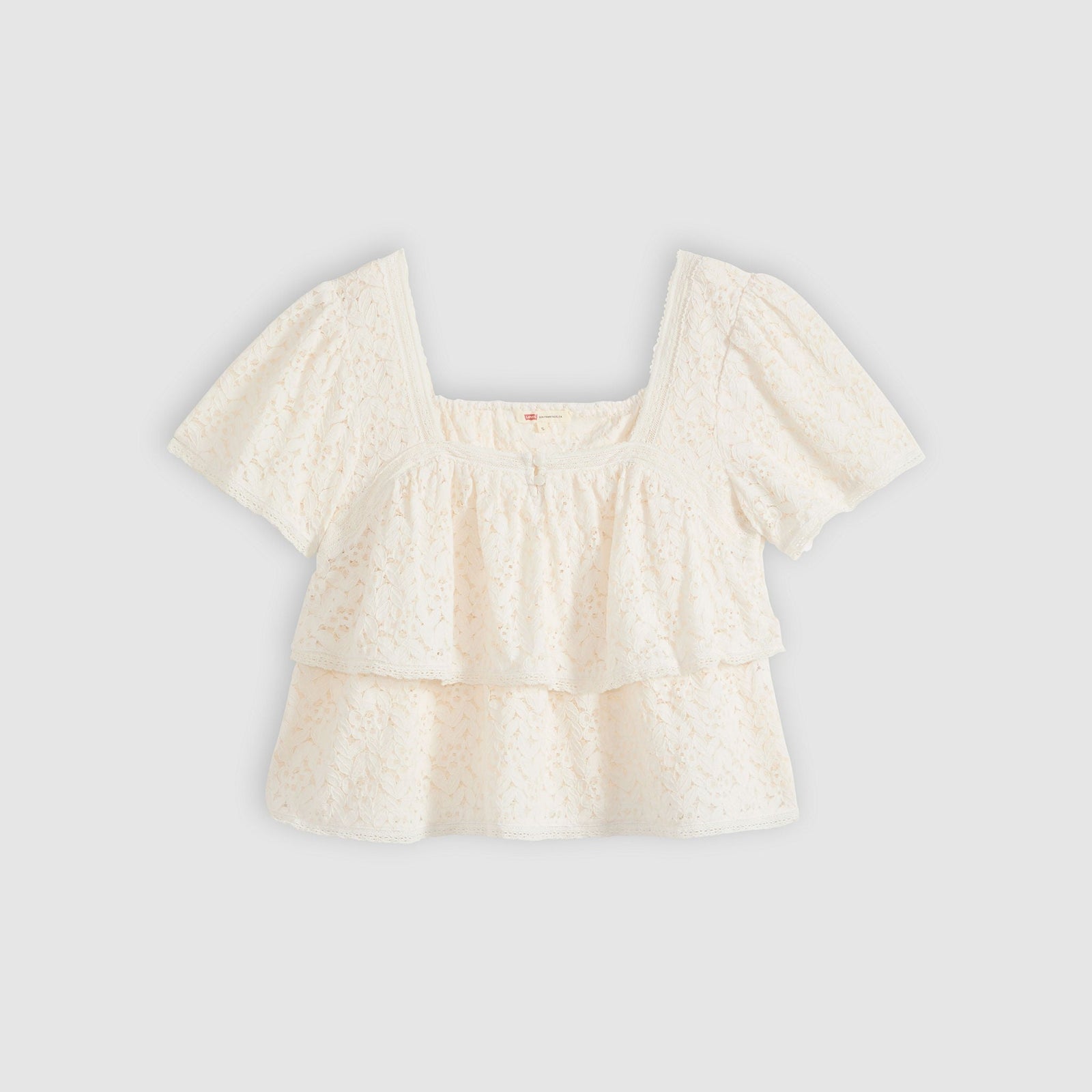 Main 5 - Levi's® Women's Dom Short-Sleeve Lace Blouse - 007XH0005