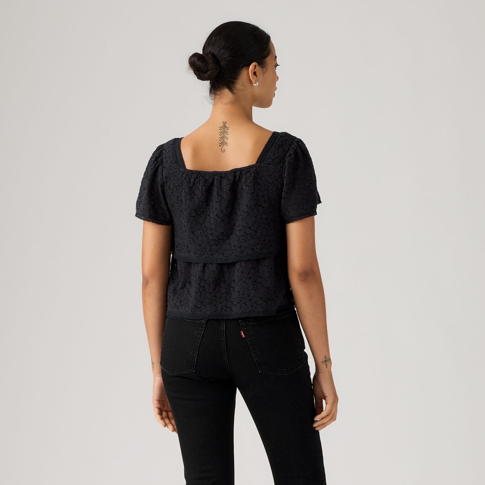Main 2 - Levi's® Women's Dom Short-Sleeve Lace Blouse - 007XH0006
