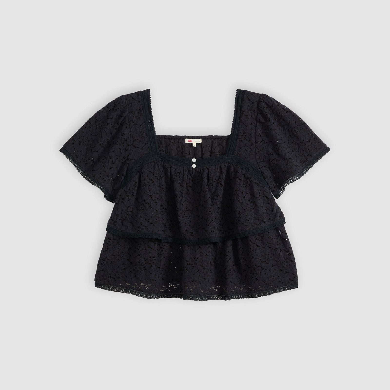 Main 5 - Levi's® Women's Dom Short-Sleeve Lace Blouse - 007XH0006