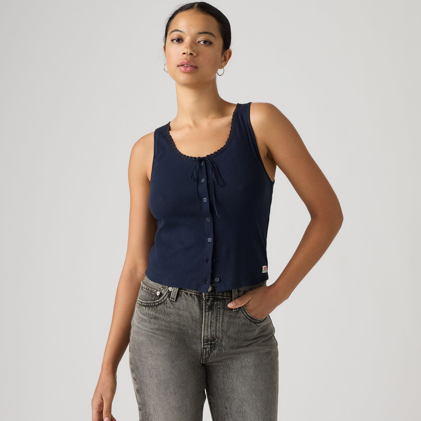 Main 1 - Levi's® Women's Dry Goods Pointelle Lace Tank - 0086L0002