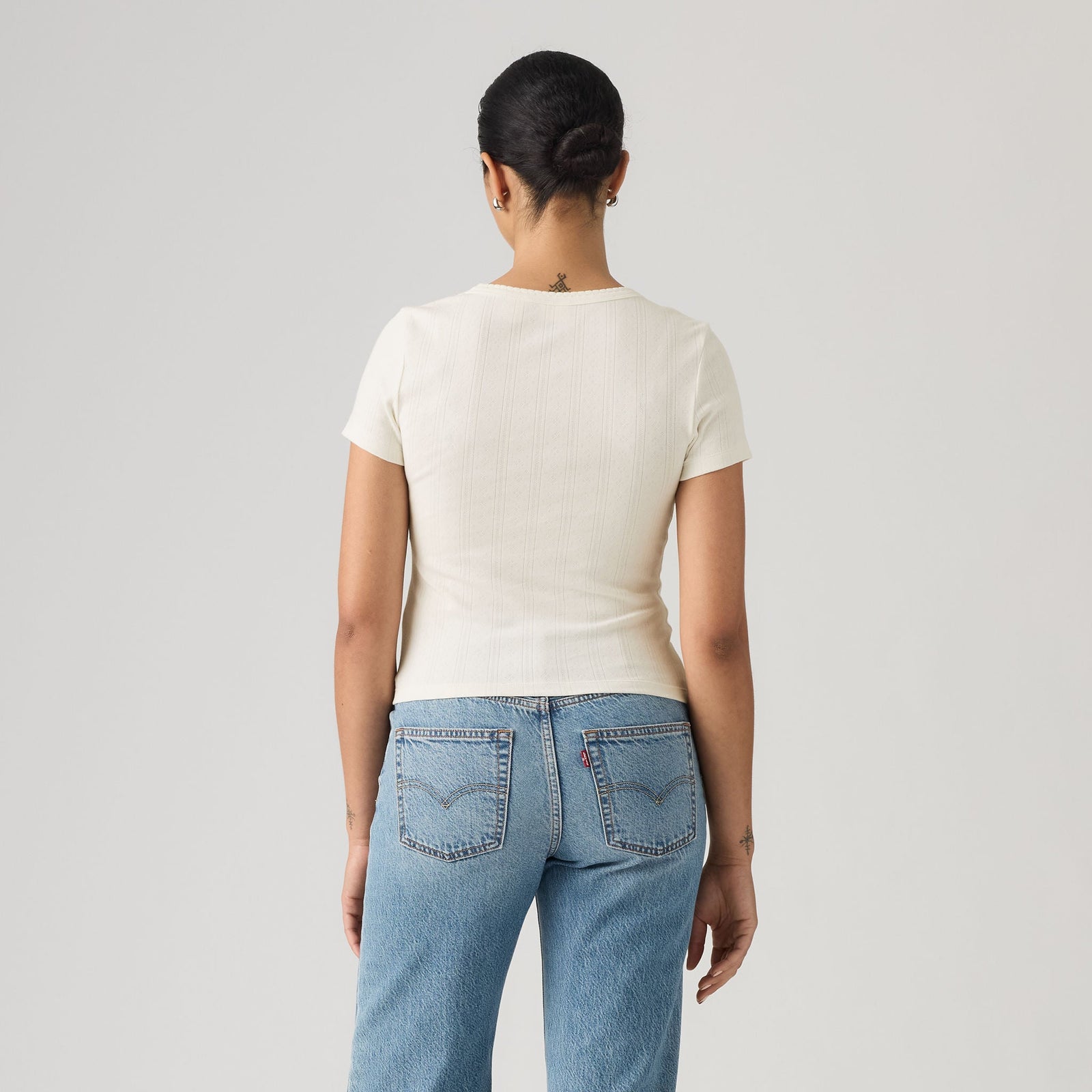 Main 2 - Levi's® Women's Dry Goods Pointelle Short-Sleeve Henley - 0086J0000