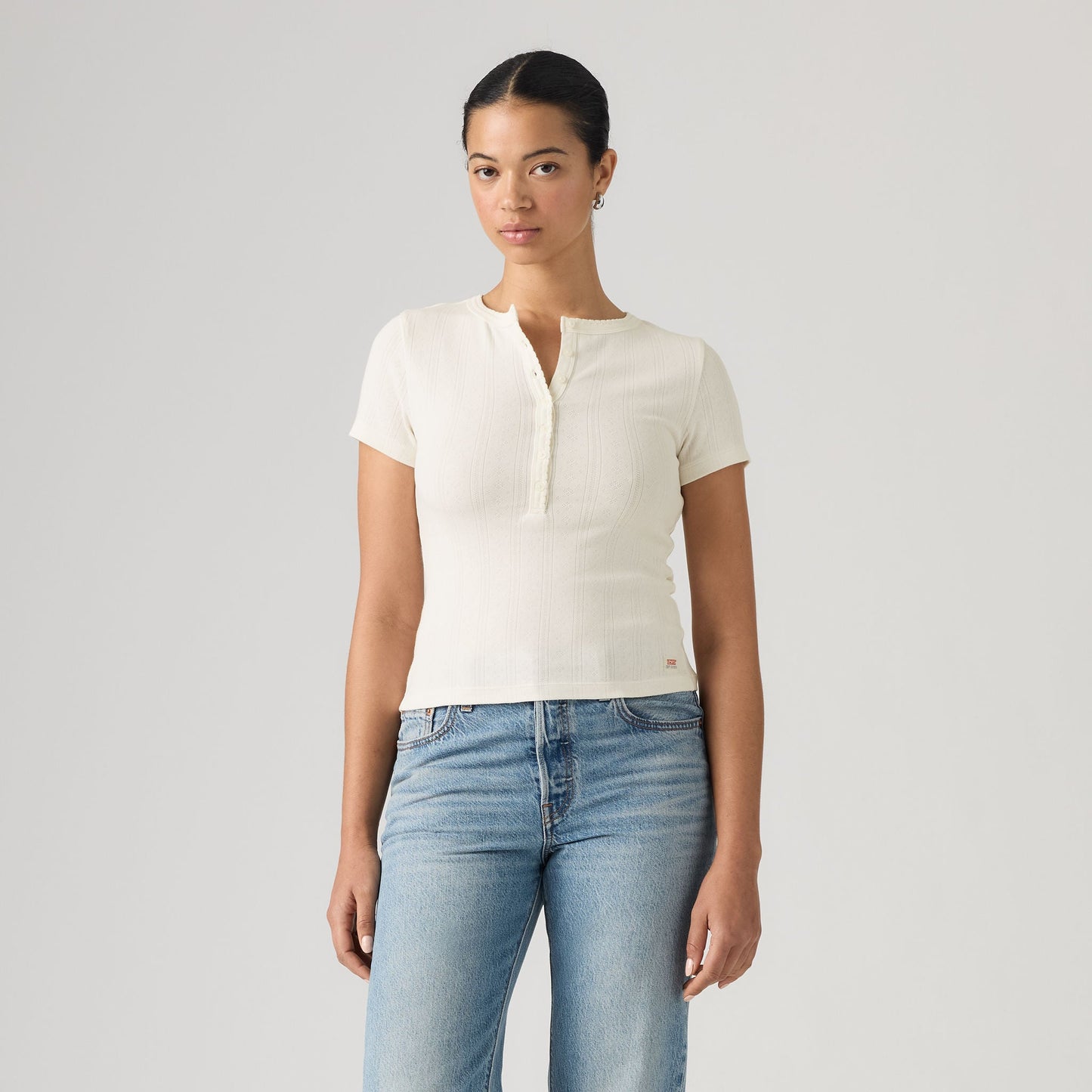 Levi's® Women's Dry Goods Pointelle Short-Sleeve Henley