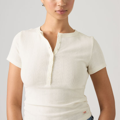 Thumbnail 4 - Levi's® Women's Dry Goods Pointelle Short-Sleeve Henley - 0086J0000