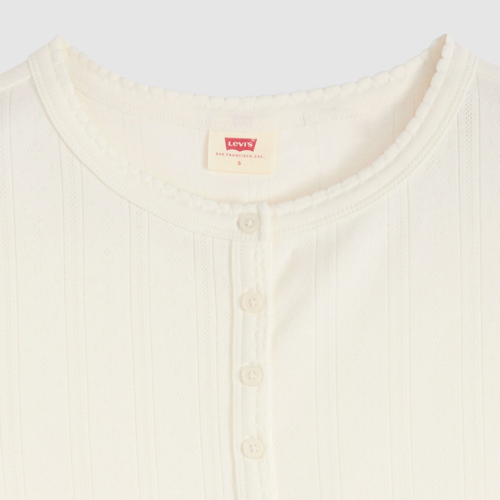 Main 6 - Levi's® Women's Dry Goods Pointelle Short-Sleeve Henley - 0086J0000
