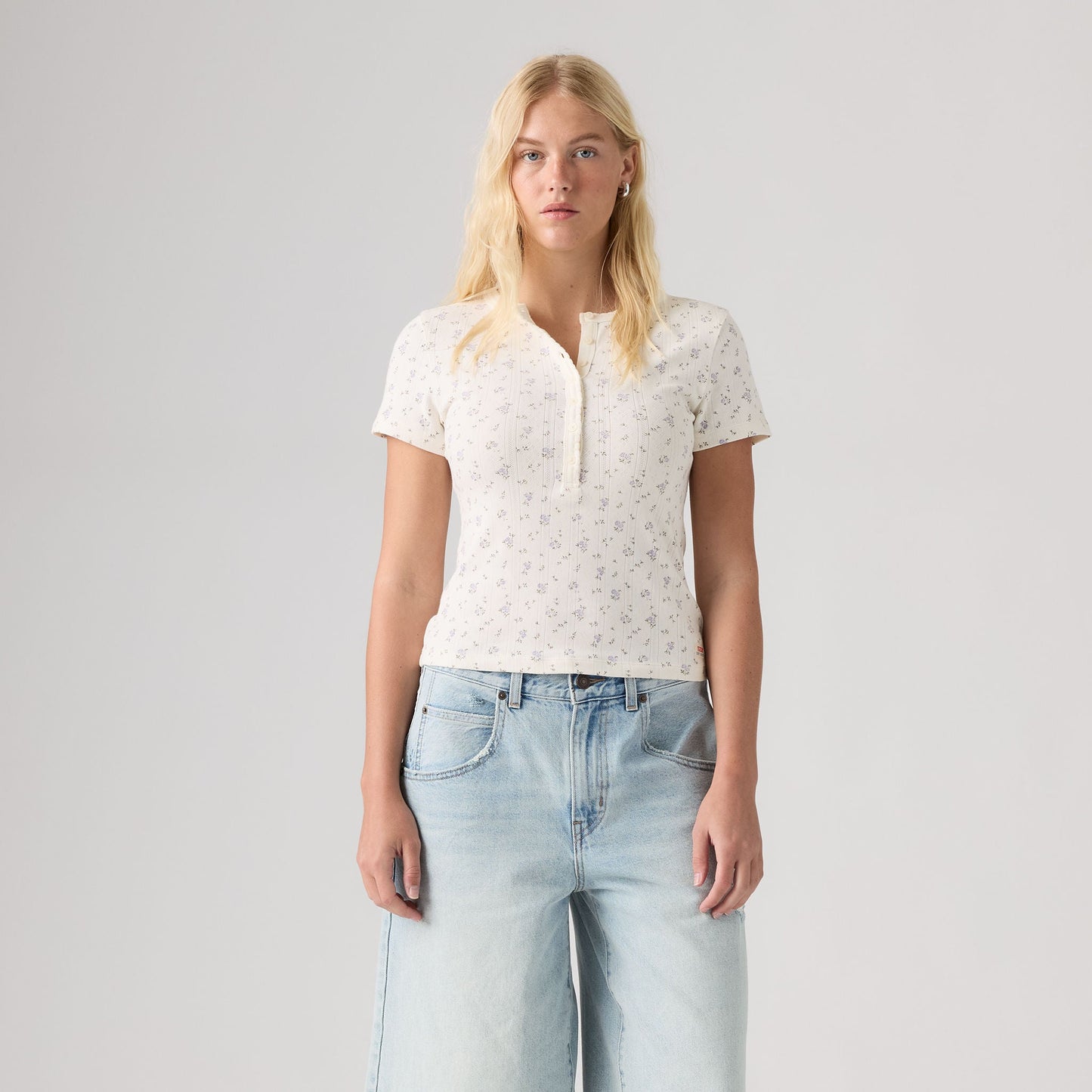 Levi's® Women's Dry Goods Pointelle Short-Sleeve Henley