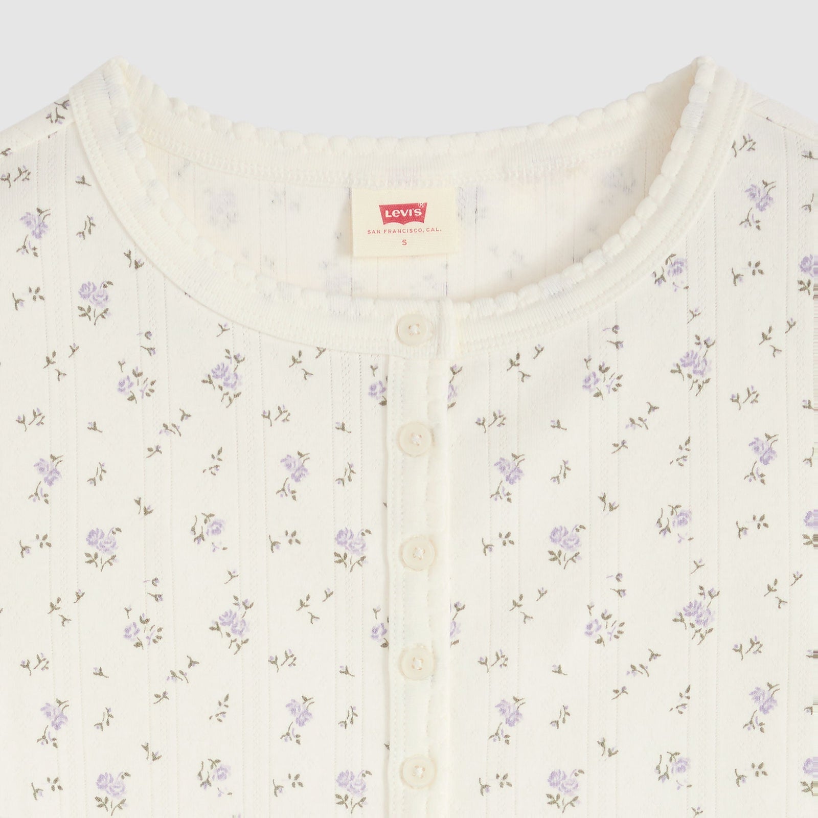Main 6 - Levi's® Women's Dry Goods Pointelle Short-Sleeve Henley - 0086J0004