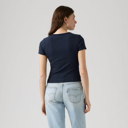 Thumbnail 2 - Levi's® Women's Dry Goods Pointelle Short-Sleeve Henley - 0086J0005