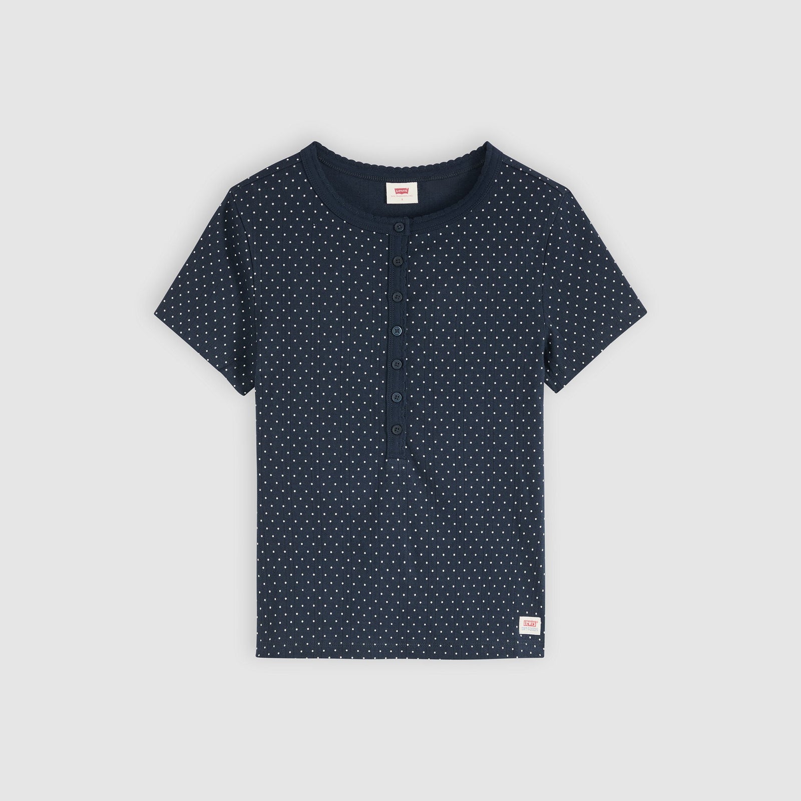 Main 5 - Levi's® Women's Dry Goods Pointelle Short-Sleeve Henley - 0086J0005