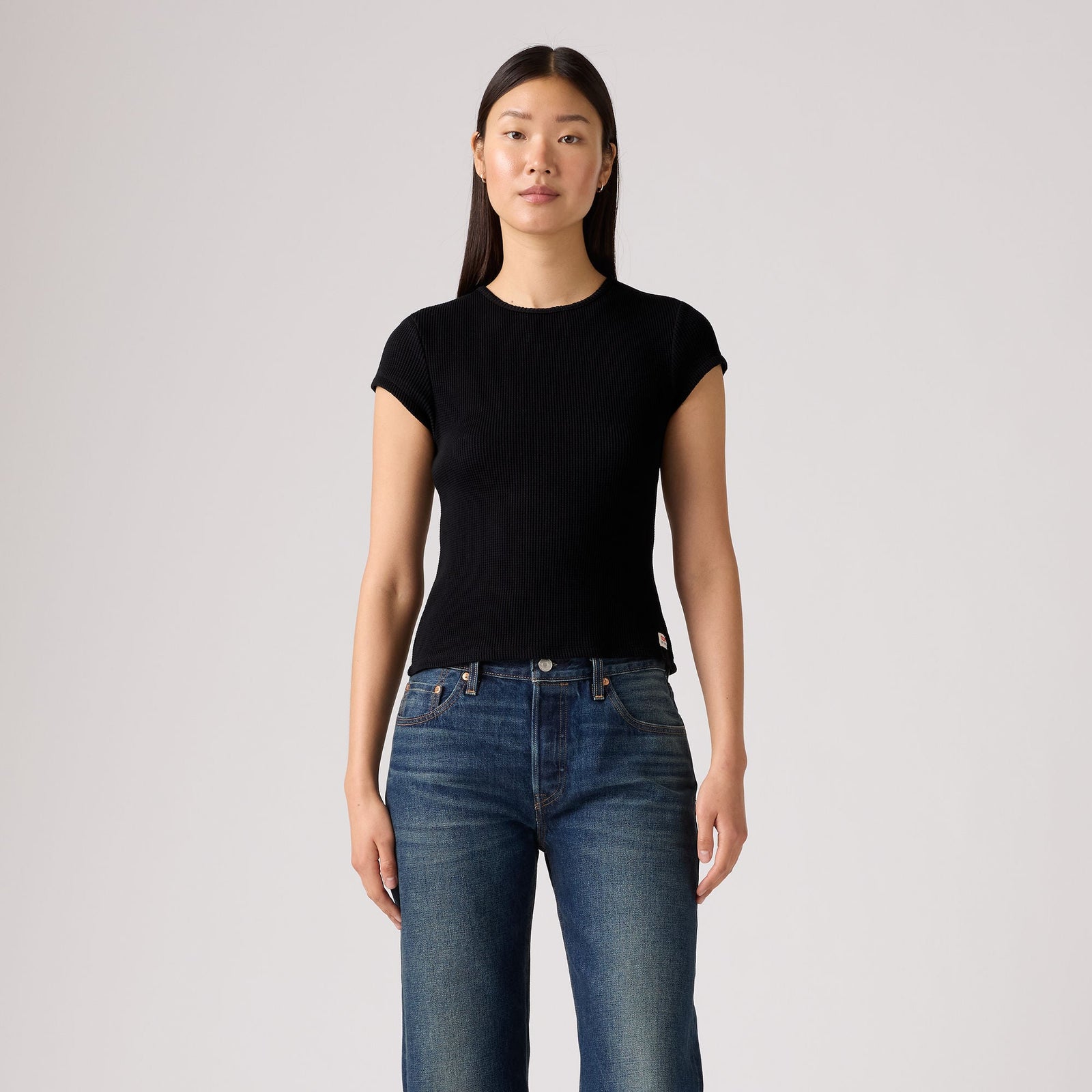 Main 2 - Levi's® Women's Dry Goods Waffle Cap-Sleeve Tee SCL - 
