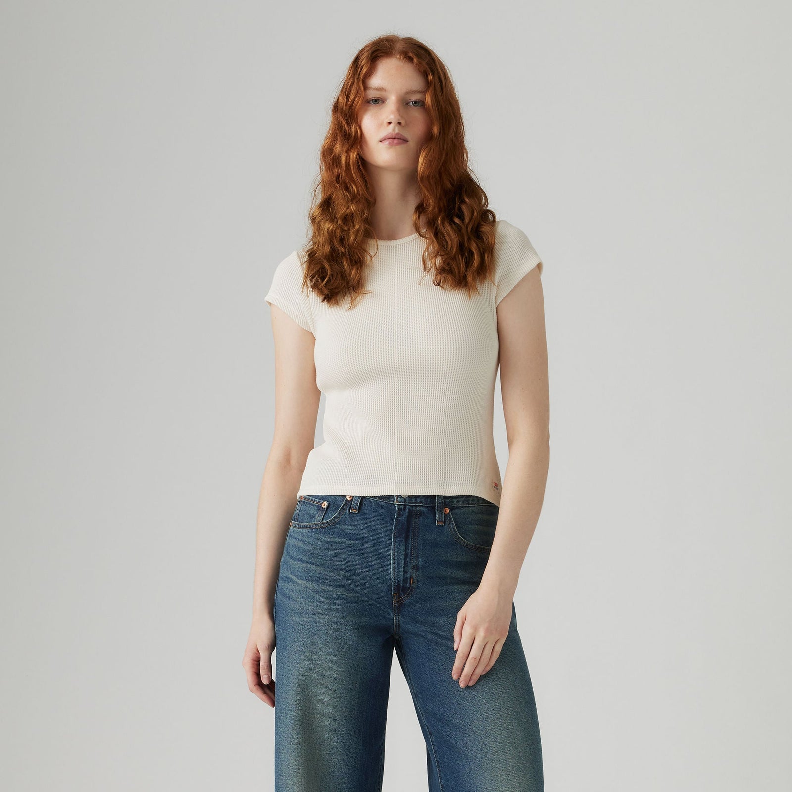 Main 1 - Levi's® Women's Dry Goods Waffle Cap-Sleeve Tee SCL - 