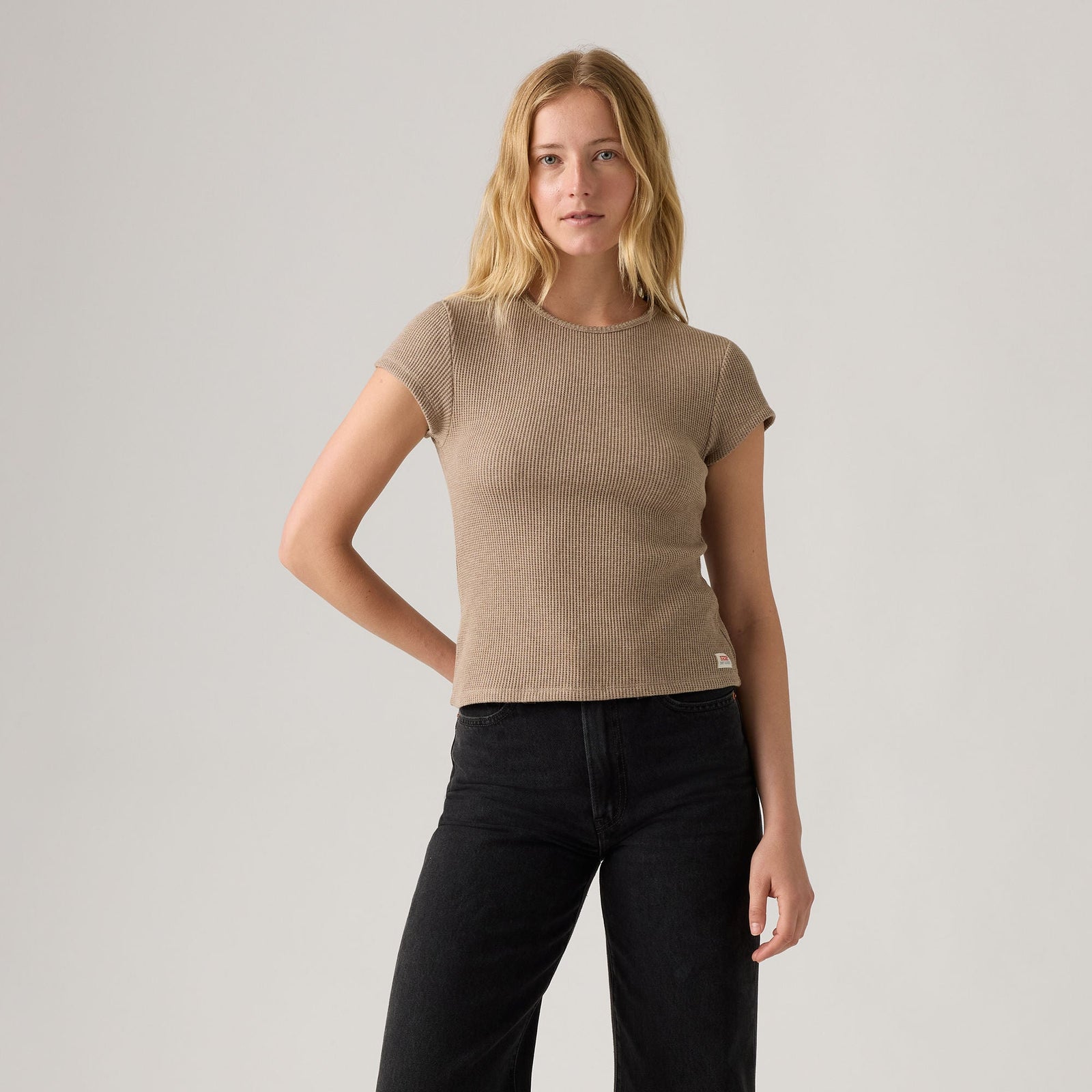 Main 1 - Levi's® Women's Dry Goods Waffle Cap-Sleeve Tee - 003PW0003