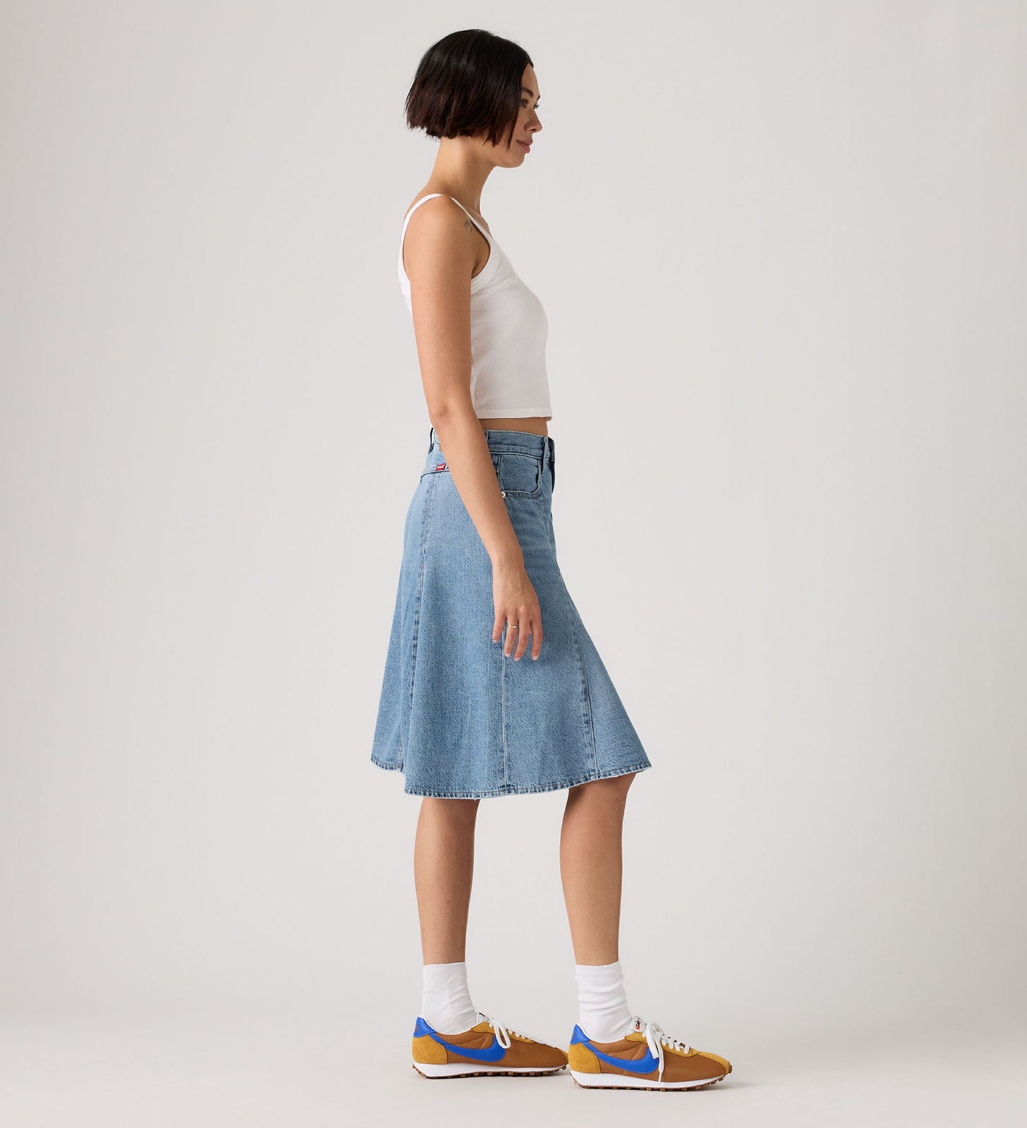 Main 4 - Levi's® Women's Godet Knee-Length Skirt - 005N80002