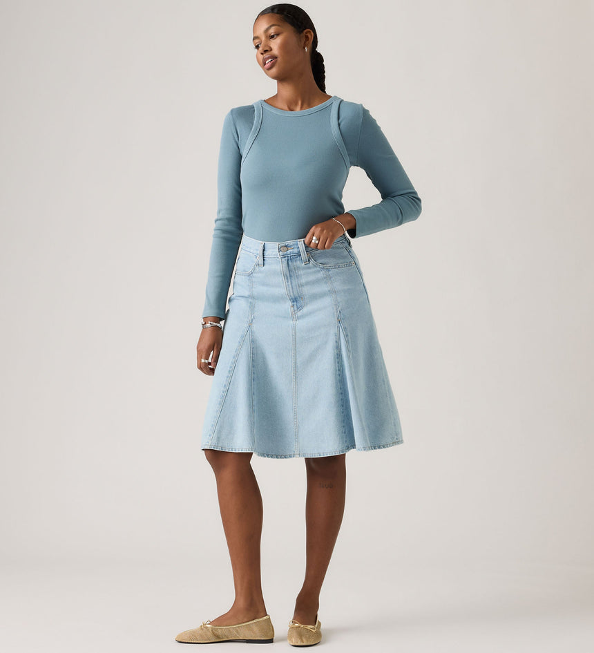 Main 4 - Levi's® Women's Godet Knee-Length Skirt - 005N80003