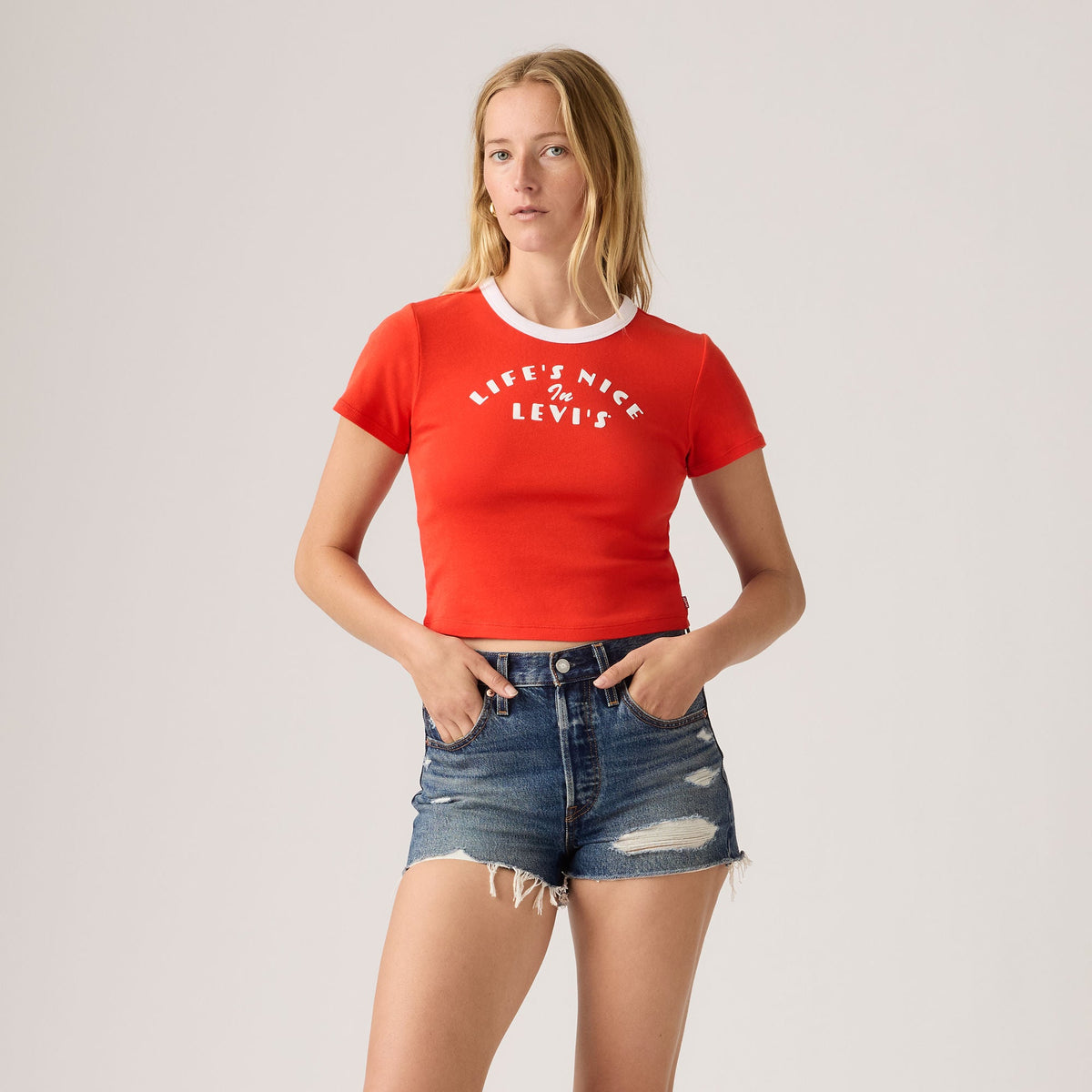 Levi's® Women's Graphic Ringer Mini T-Shirt