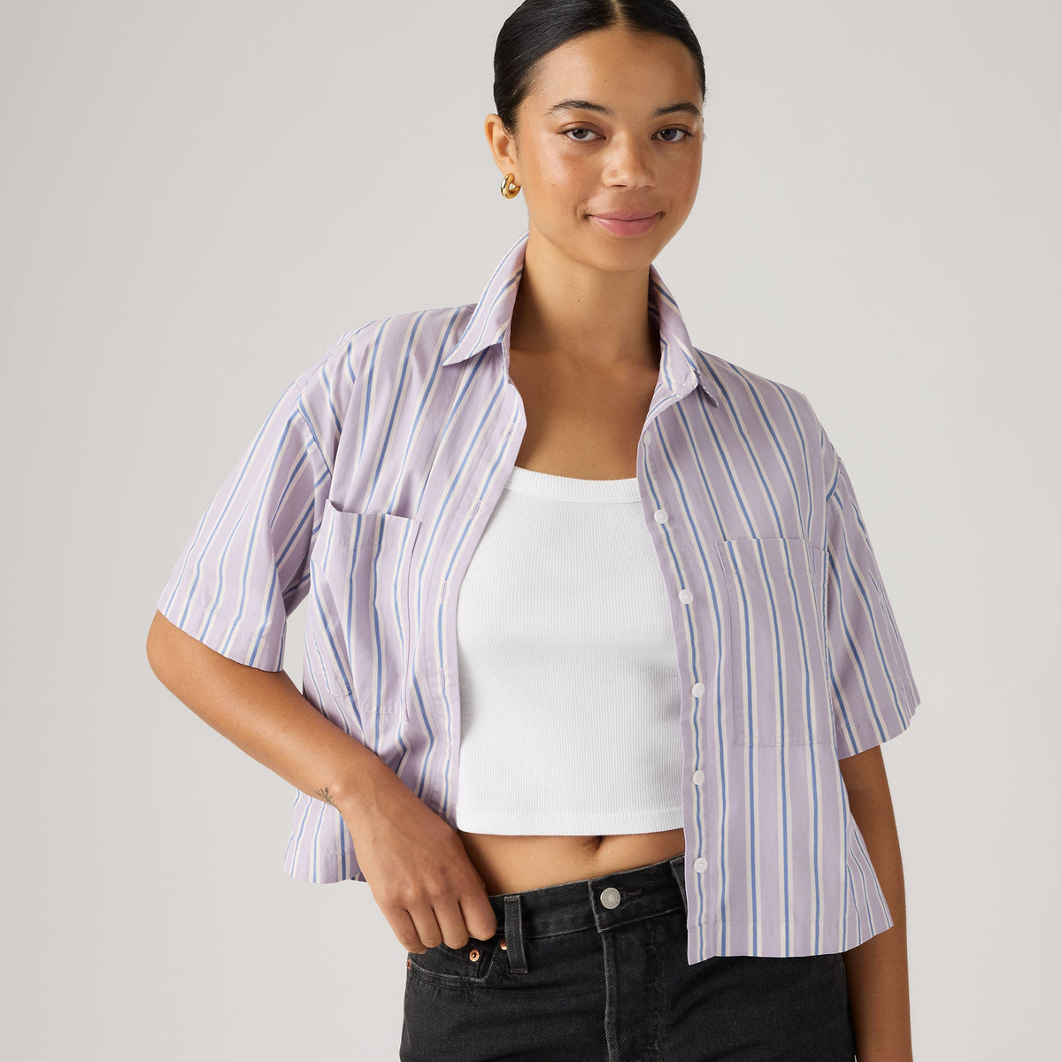 Levi's® Women's Harlie Short-Sleeve Cropped Shirt