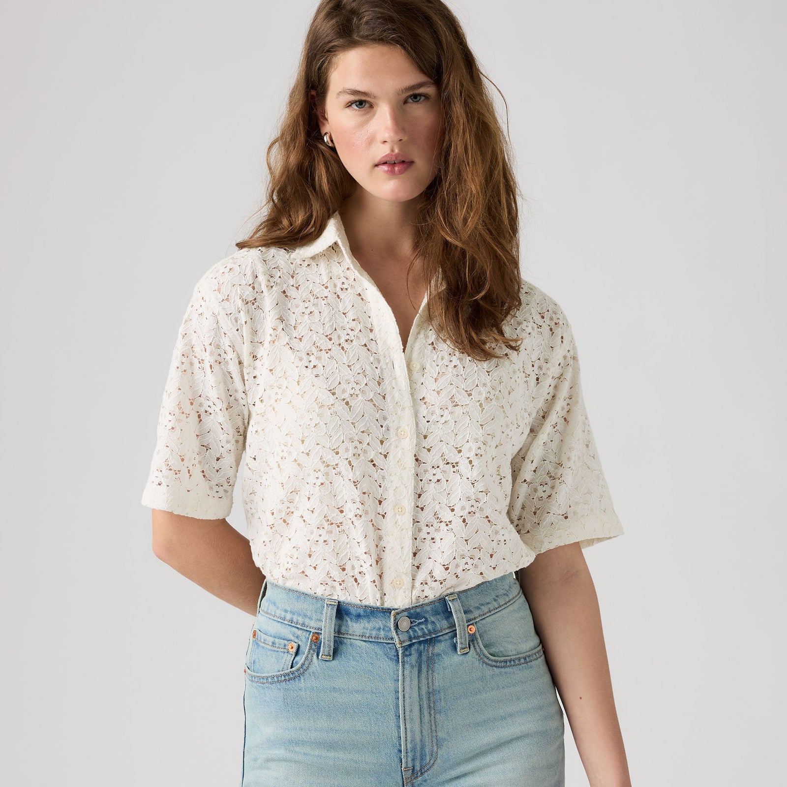 Main 2 - Levi's® Women's Harlie Short-Sleeve Lace Shirt SCL - 