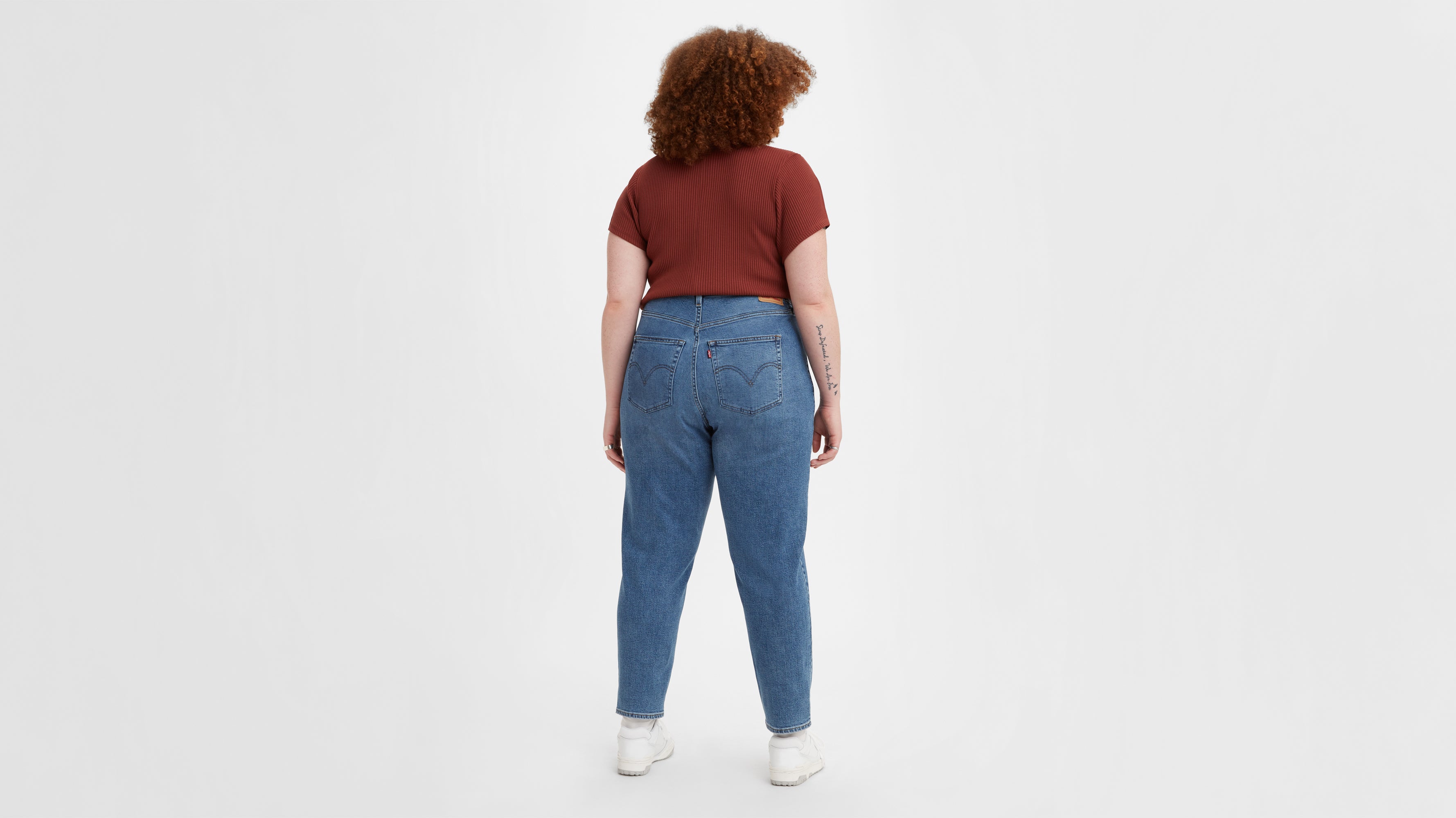 Women s High Waisted Mom Jeans Plus Size in Dark Indigo