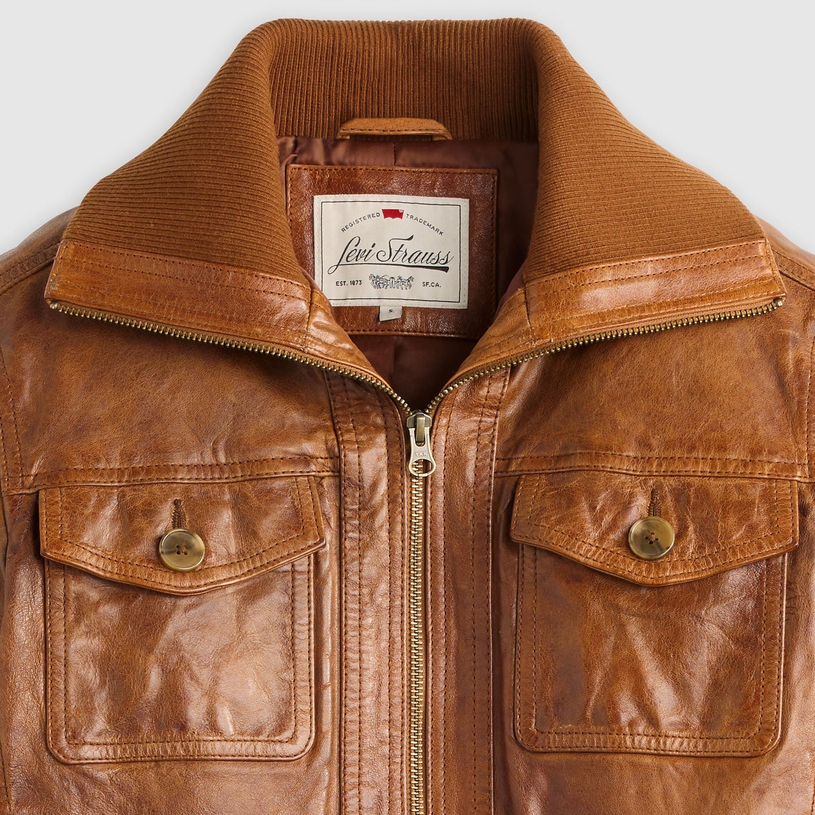 Main 6 - Levi's® Women's Kira Shrunken Leather Bomber Jacket - 007U60000
