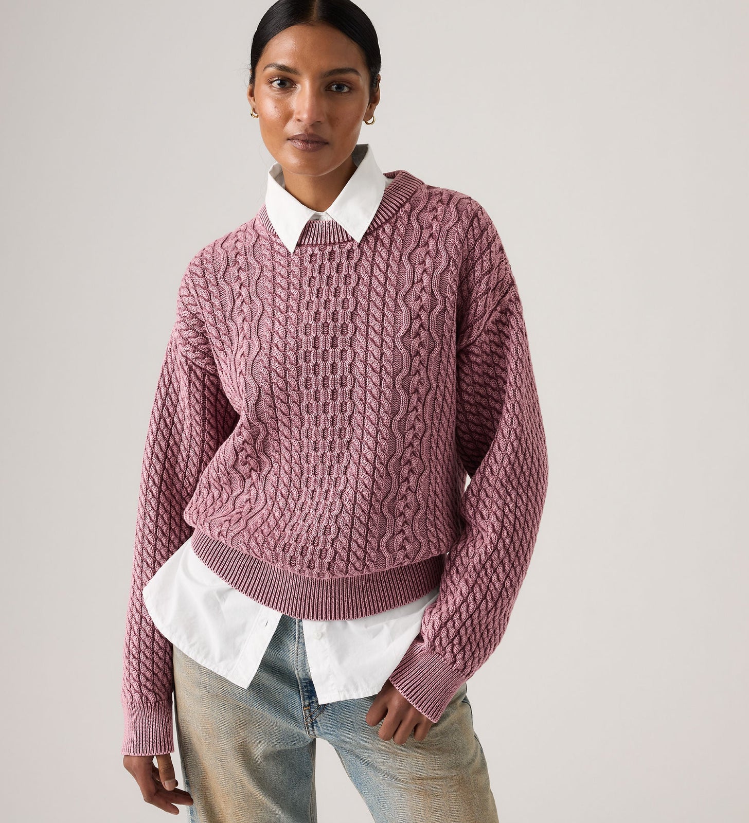 Main 1 - Levi's® Women's Leilah Cable Crewneck Sweater - 0063A0000