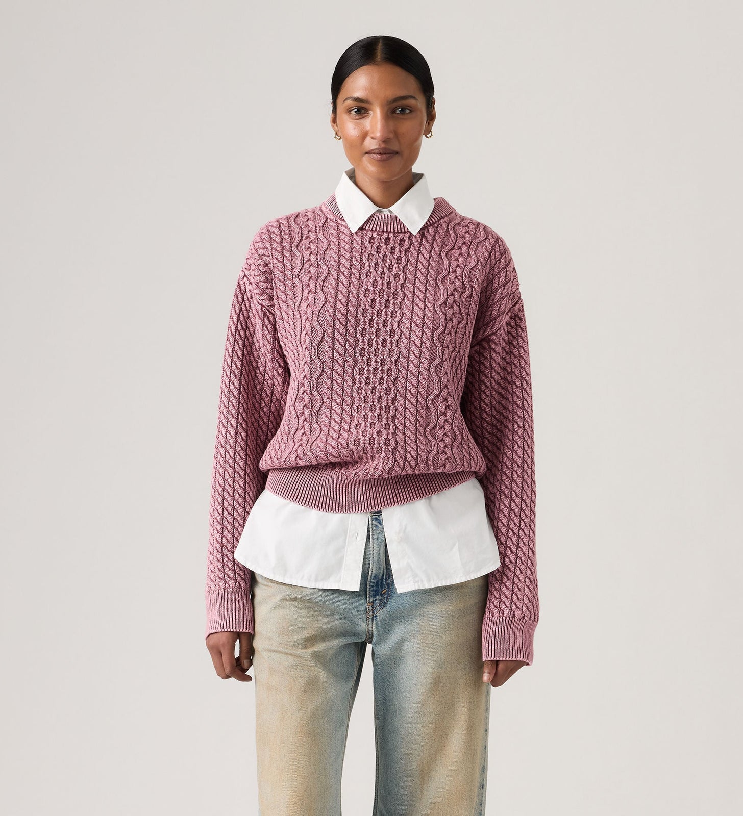 Main 3 - Levi's® Women's Leilah Cable Crewneck Sweater - 0063A0000