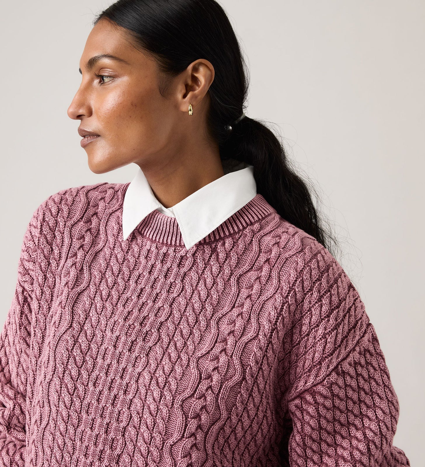 Main 4 - Levi's® Women's Leilah Cable Crewneck Sweater - 0063A0000