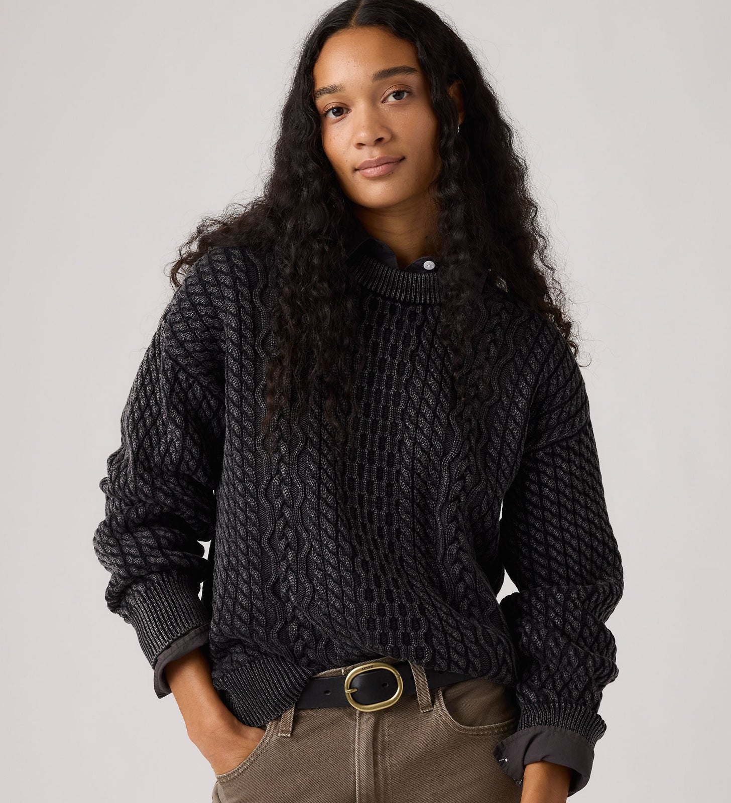 Main 1 - Levi's® Women's Leilah Cable Crewneck Sweater - 0063A0001