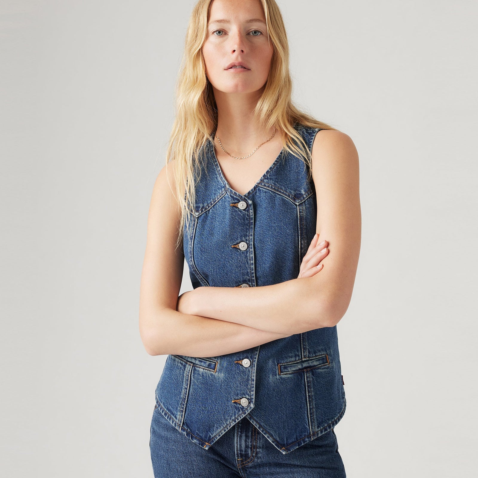 Main 1 - Levi's® Women's Longline Denim Vest SCL - 