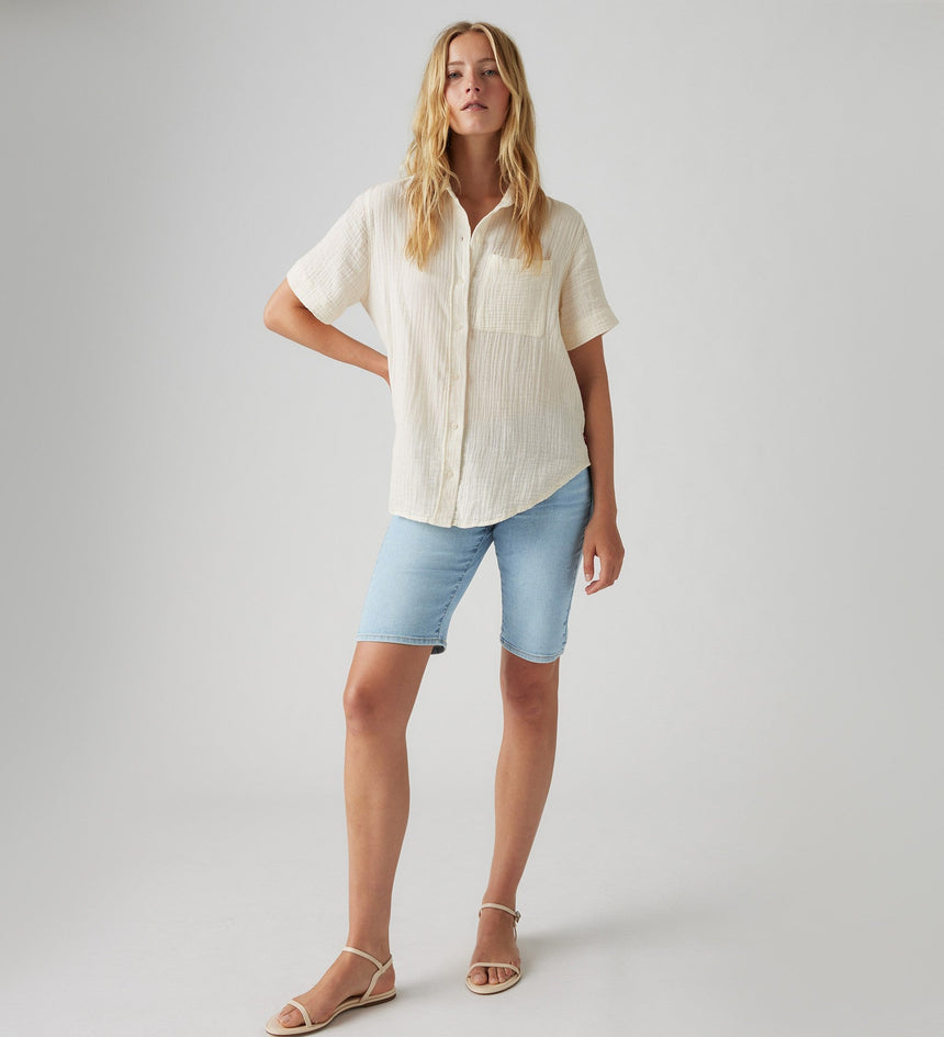 Levi s Women s Shaping Bermuda Shorts In Light Indigo Worn In