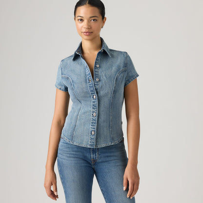 Thumbnail 1 - Levi's® Women's Short-Sleeve Shaped Denim Shirt - 007WP0001