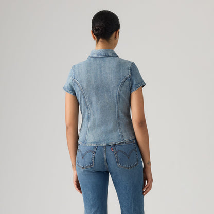 Thumbnail 2 - Levi's® Women's Short-Sleeve Shaped Denim Shirt - 007WP0001