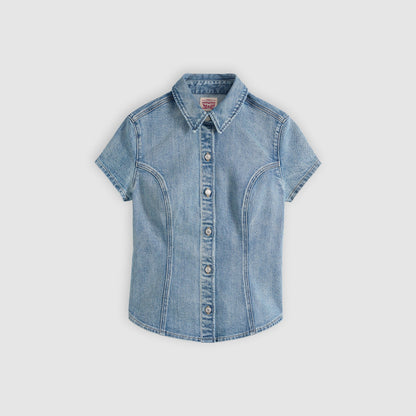 Thumbnail 5 - Levi's® Women's Short-Sleeve Shaped Denim Shirt - 007WP0001