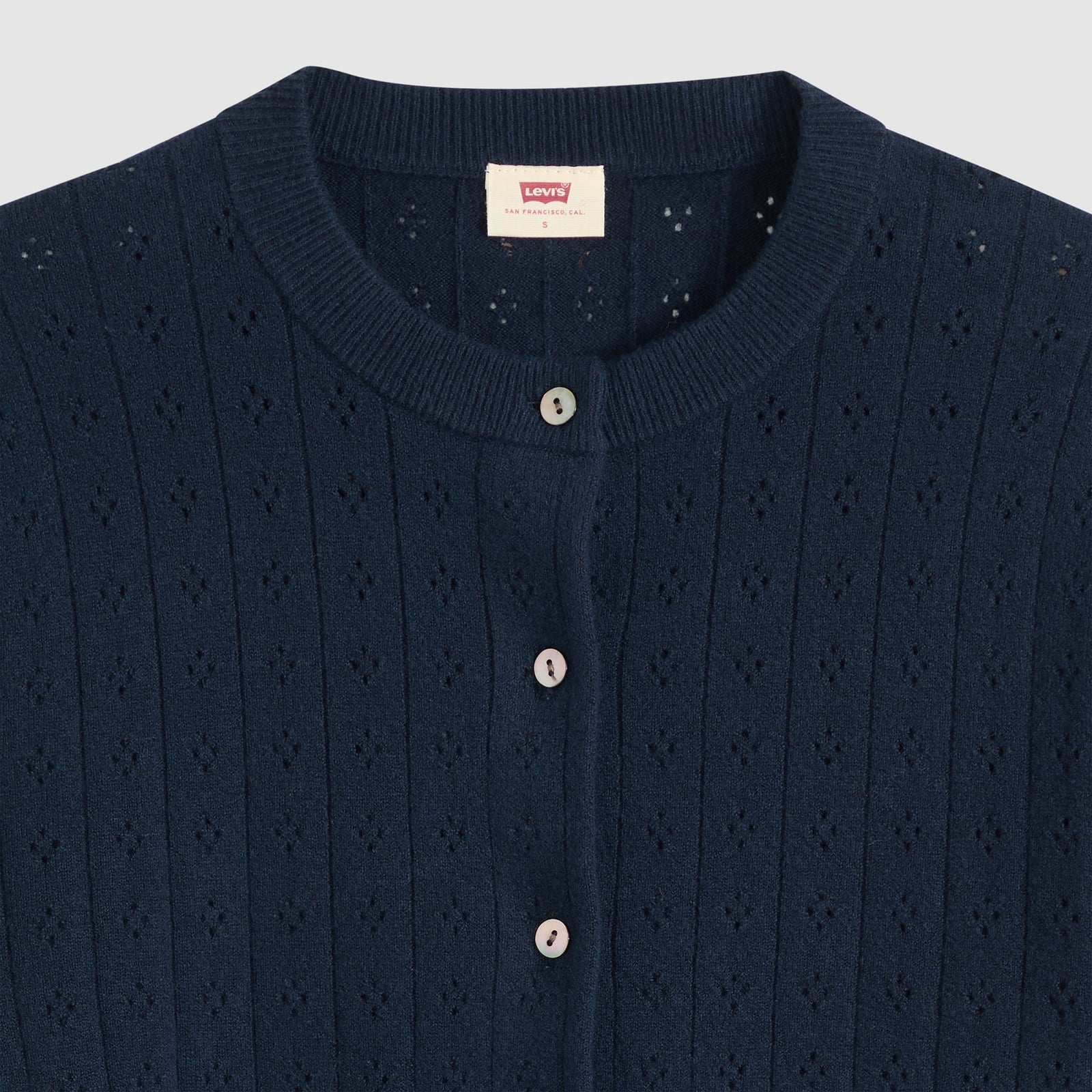 Main 2 - Levi's® Women's Supersoft Pointelle Crewneck Cardigan - 008SK0004