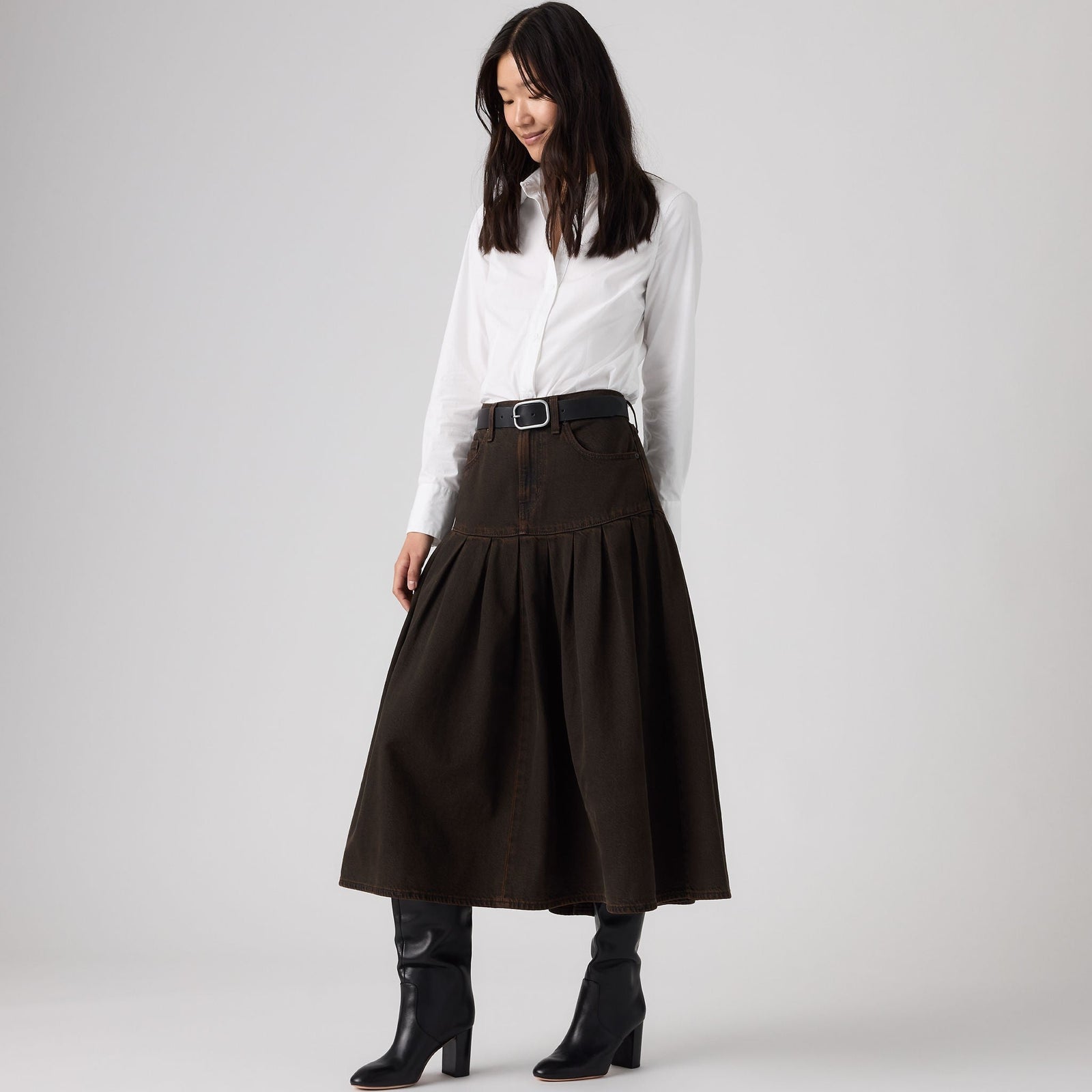 Main 1 - Levi's® Women's Yoked Pleated Skirt - 0089T0001