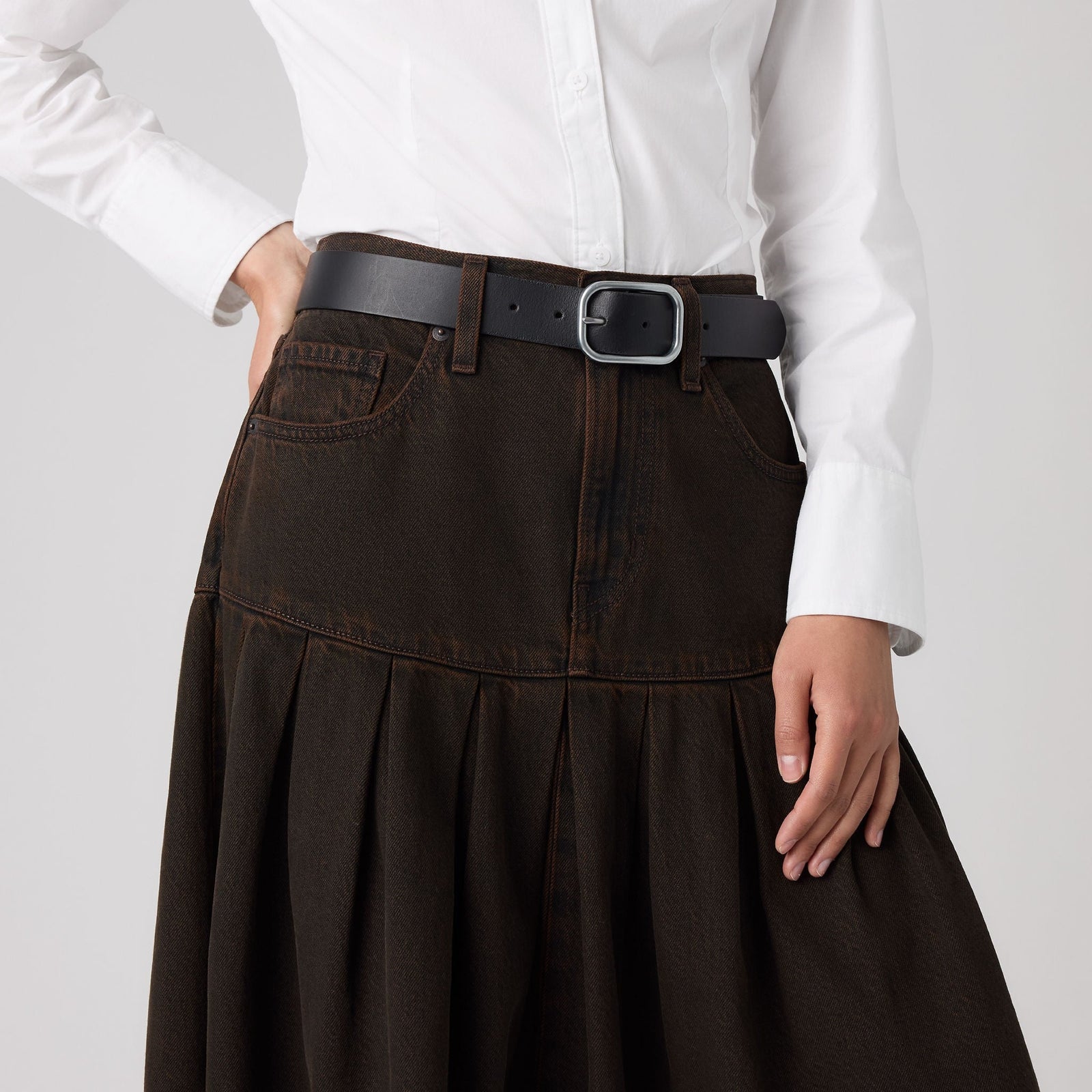 Main 5 - Levi's® Women's Yoked Pleated Skirt - 0089T0001