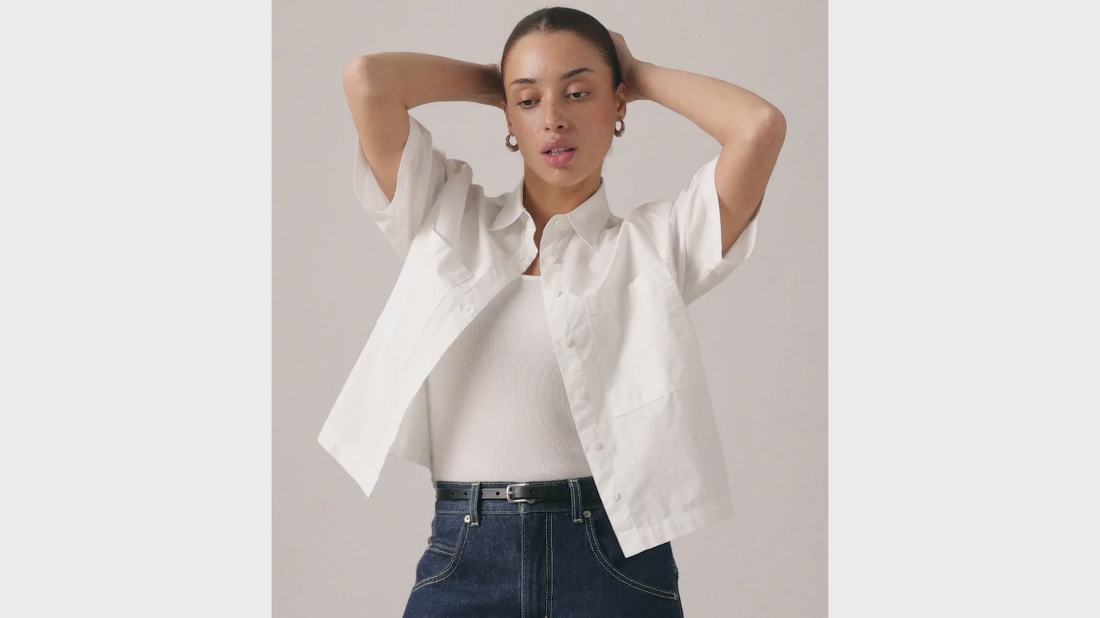 Main 3 - Levi's® Women's Harlie Short-Sleeve Cropped Shirt - 003QI0008