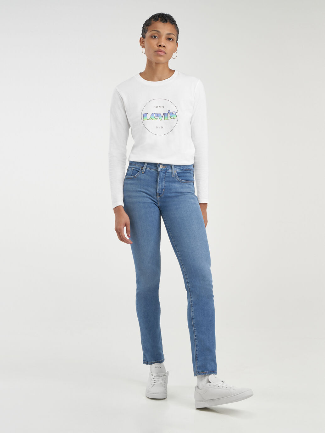 levi's 314 shaping straight white jeans