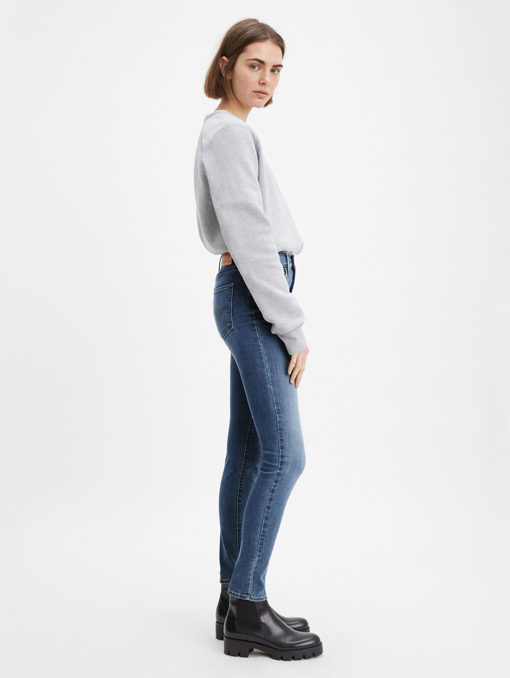 Blue Shaping Skinny Jeans For Women - Built-In Tummy Panel