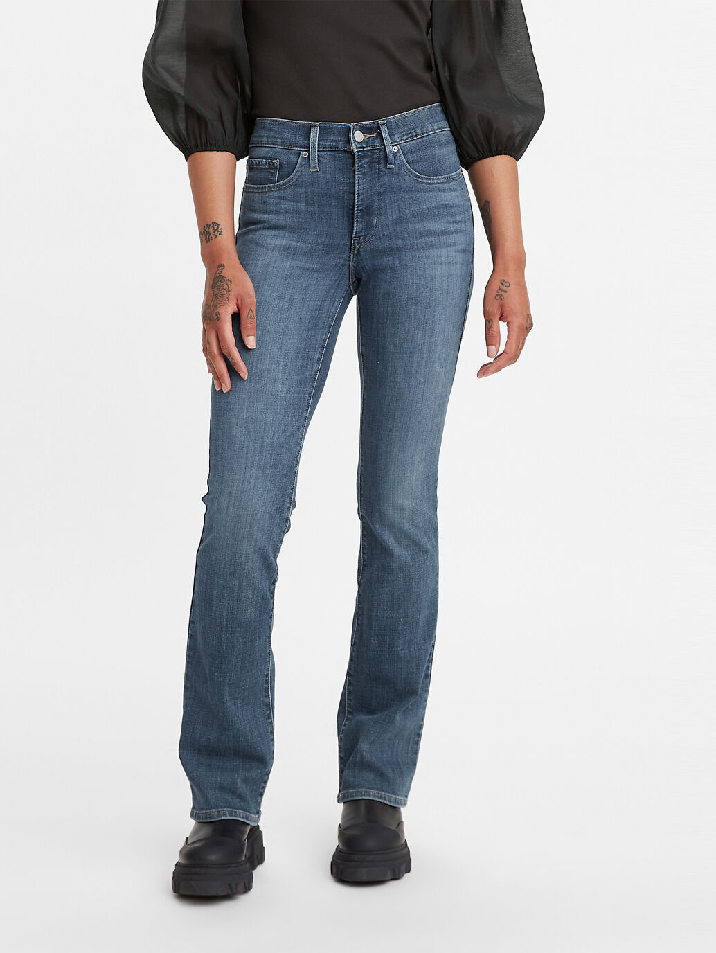 levis black bootcut jeans