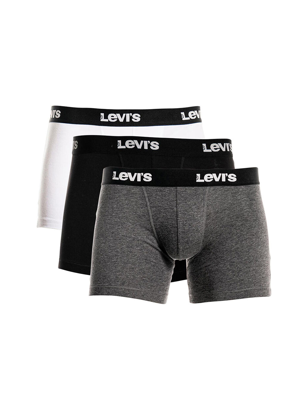 Solid Knit Boxer Briefs (3 Pack) in White / Heather Grey / Black