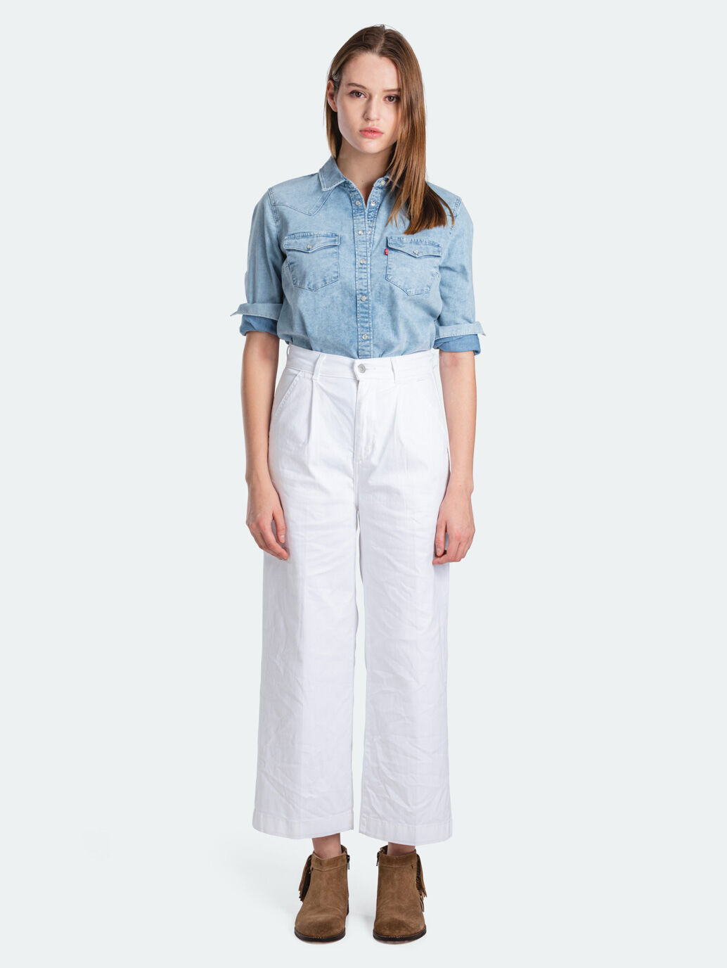 levi's wide leg pleated jeans