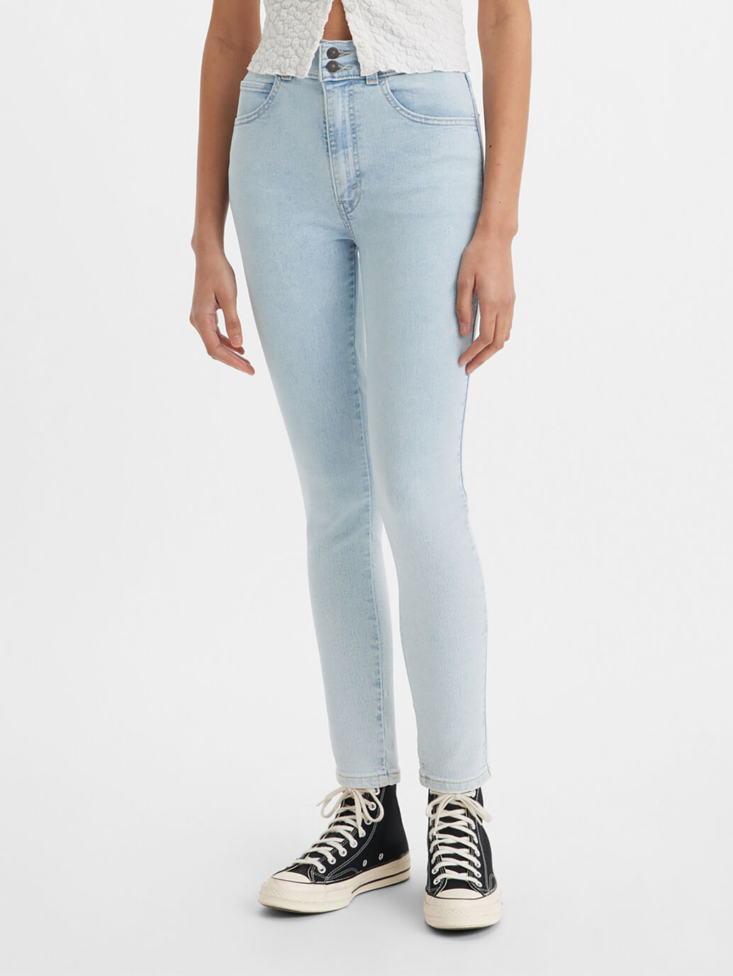 Retro High Skinny Jeans - Blue