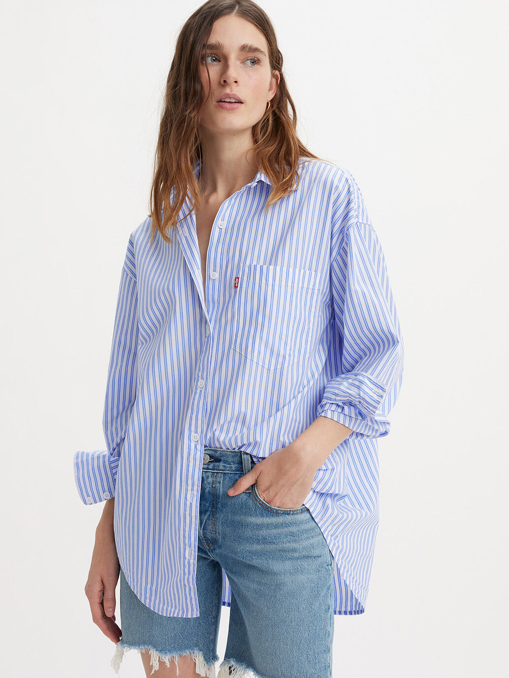 Levi's® Women's Nola Shirt - Bearbey Stripe Blue Yonder