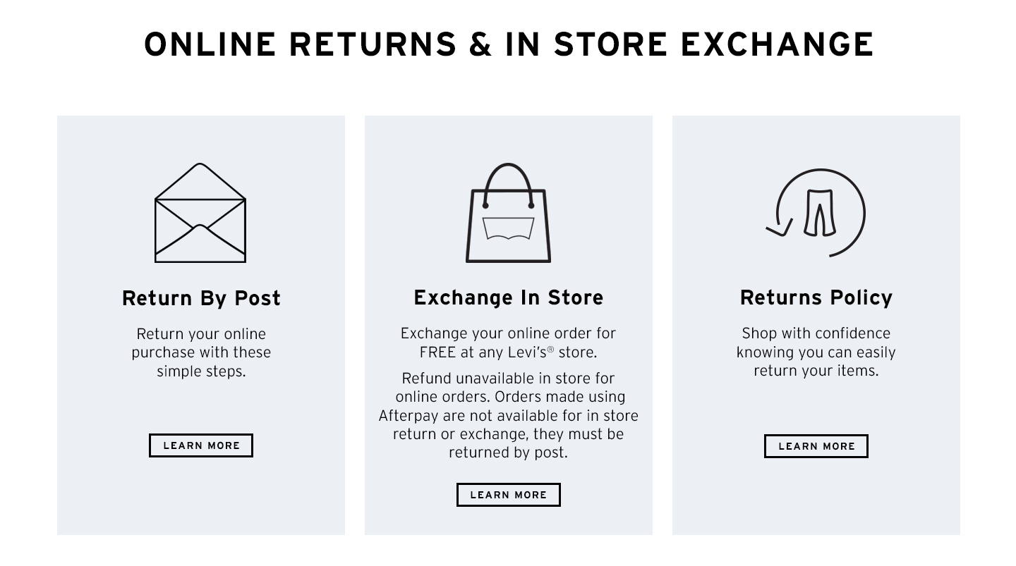 levi's return online order in store