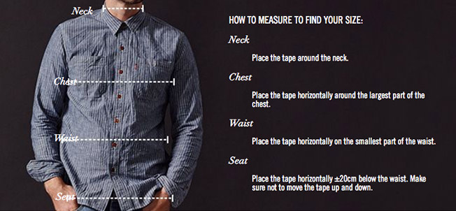 levi's men's jacket size chart