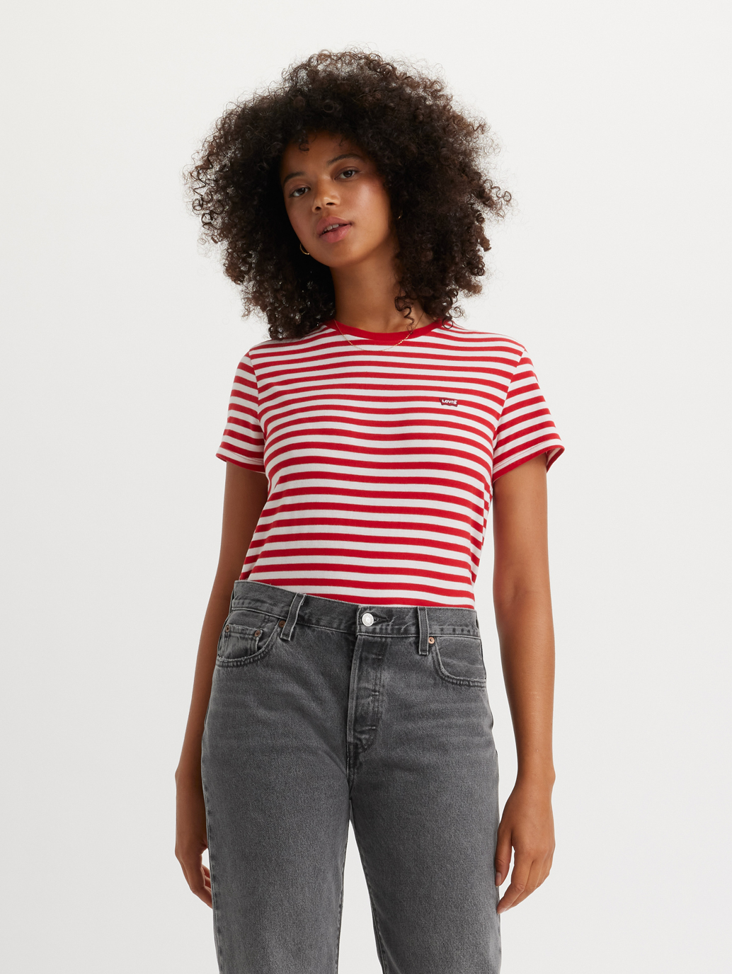 Levi's® Women's Perfect T-Shirt - Sandy Stripe Script Red