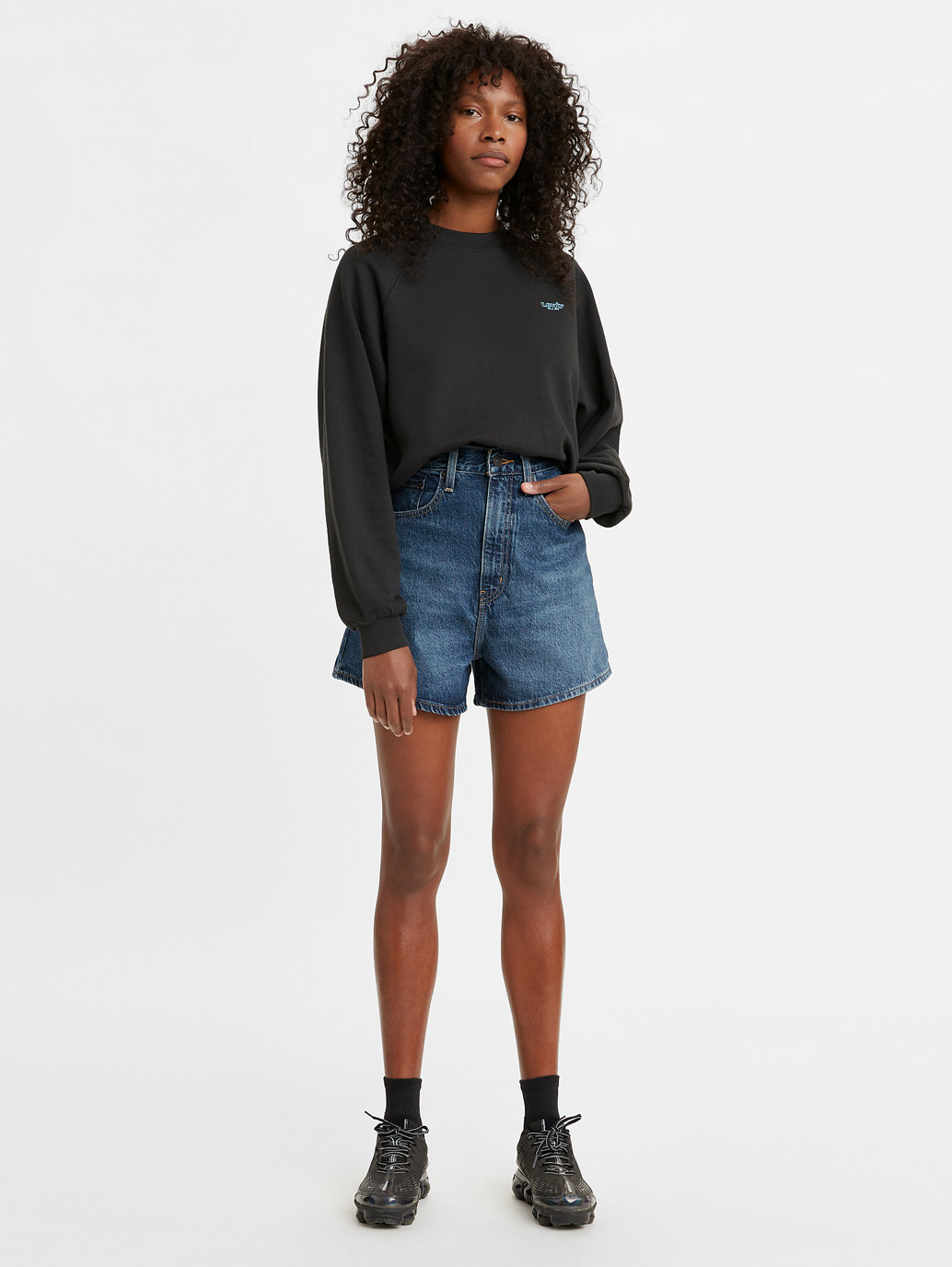 High Loose Jean Shorts in Let Me Ride